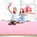 Ver imagem 4 de Tapete Saturs Shaggy Pelo Alto Rosa Bebe - 140 X 200 Cm Tapete para Sala e Quartos