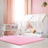 Tapete Saturs Shaggy Pelo Alto Rosa Bebe - 140 X 200 Cm Tapete para Sala e Quartos - 1