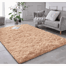Tapete Saturs Shaggy Pelo Alto Bege - 50 x 100 cm Tapete para Sala e Quarto - 1