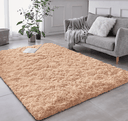 Ver imagem 1 de Tapete Saturs Shaggy Pelo Alto Bege - 50 x 100 cm Tapete para Sala e Quarto