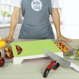 Tábua para Corte Verde com 2 Bandejas Coletoras Gourmet Mix - 2