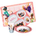 Ver imagem 1 de Jogo Refeição Infantil Princesas Disney 4 Peças Prato Divisória, Prato Fundo e Copo Melamina - Tuut