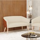 Ver imagem 2 de Namoradeira 02 Lugares Stella Corano Nozes com Linho Areia A27 Pés Palito Natural - D'Rossi