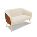 Ver imagem 1 de Namoradeira 02 Lugares Stella Corano Nozes com Linho Areia A27 Pés Palito Natural - D'Rossi