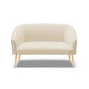 Ver imagem 3 de Namoradeira 02 Lugares Stella Corano Nozes com Linho Areia A27 Pés Palito Natural - D'Rossi