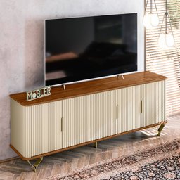 Rack Bancada Sirius 170cm TV 75'' Mel Off White Bnn Decor - 4 Rack Bancada Sirius 170cm TV 75'' Mel Off White Bnn Decor - 4