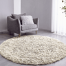 Tapete Saturs Shaggy Pelo Alto Pérola Nude Redondo 200 cm Tapete para Sala e Quarto - 1