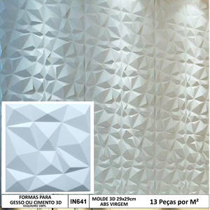 Forma 3d Gesso Madri 29x29cm ABS 2mm Molde para gesso/cimento 3d IN641