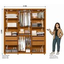 Ver imagem 5 de Guarda Roupa Casal Matisse 6 Portas Cinamomo/off White com Espelho - Madetec