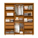 Ver imagem 3 de Guarda Roupa Casal Matisse 6 Portas Cinamomo/off White com Espelho - Madetec