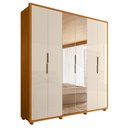Ver imagem 1 de Guarda Roupa Casal Matisse 6 Portas Cinamomo/off White com Espelho - Madetec