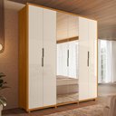 Ver imagem 2 de Guarda Roupa Casal Matisse 6 Portas Cinamomo/off White com Espelho - Madetec