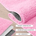 Ver imagem 3 de Tapete Saturs Shaggy Pelo Alto Rosa Bebe Redondo 100 cm Tapete para Sala e Quarto