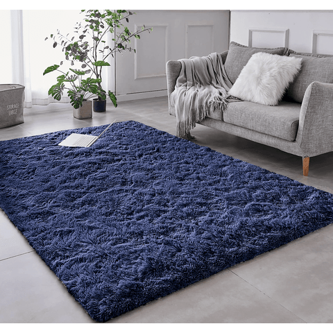 Tapete Saturs Shaggy Pelo Alto Cinza - 50 x 100 cm Tapete para Sala e Quarto