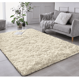 Tapete Saturs Shaggy Pelo Alto Pérola Nude - 60 x 180 cm Tapete para Sala e Quarto - 1