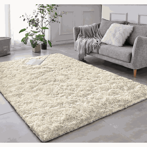 Tapete Saturs Shaggy Pelo Alto Pérola Nude - 60 x 180 cm Tapete para Sala e Quarto