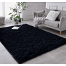 Tapete Saturs Shaggy Pelo Alto Preto - 120 x 200 cm Tapete para Sala e Quarto - 1