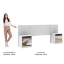 Ver imagem 4 de Cabeceira Extensível Madesa com 2 Mesas de Cabeceira com Espelho Branco Cor:branco