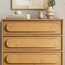 Ver imagem 6 de Cômoda Madeira Alta 80 cm Moderna Redondo Puxador 5 Gavetas Freijó Dakin