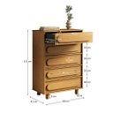 Ver imagem 3 de Cômoda Madeira Alta 80 cm Moderna Redondo Puxador 5 Gavetas Freijó Dakin