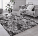Ver imagem 1 de Tapete Saturs Shaggy Pelo Alto Mesclado Cinza - 120 x 200 cm Tapete para Sala e Quarto