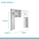 Ver imagem 2 de Módulo Aéreo Chiara para Quarto Infantil com Nichos Organizadores 2 Portas Branco Phoenix Baby