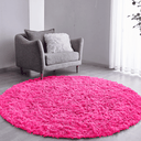 Ver imagem 1 de Tapete Saturs Shaggy Pelo Alto Rosa Redondo 200 cm Tapete para Sala e Quarto