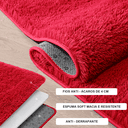Ver imagem 3 de Tapete Saturs Shaggy Pelo Alto Vermelho - 100 x 120 cm Tapete para Sala e Quarto