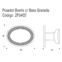 Ver imagem 3 de Puxador Ponto Beetle com Base Granada Dourado ZP5402.955 Zen Design 01 unidade