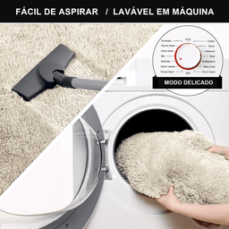 Tapete Saturs Shaggy Pelo Alto Pérola Nude - 50 x 100 cm Tapete para Sala e Quarto - 2