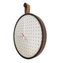 Ver imagem 3 de Relógio Decorativo Round Marrom Alça Corino Caramelo Mostrador Branco Perfurado Ponteiro Branco 40 C