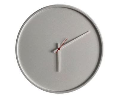 Relógio Decorativo Round Branco Mostrador Branco Ponteiro Branco 50 cm Redondo - 1