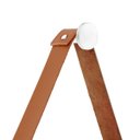 Ver imagem 2 de Relógio Decorativo Adnet Branco Alça Courino Caramelo Mostrador Branco Ponteiro Branco 40 cm Diâmetr