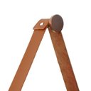 Ver imagem 2 de Relógio Decorativo Adnet Marrom Alça Corino Caramelo Mostrador Branco Ponteiro Preto 40 cm Redondo