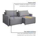 Ver imagem 4 de Sofá Cama Retrátil e Reclinável 2 Lugares 180cm Pés Madeira Maciça Júlia Yescasa