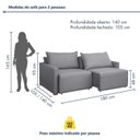 Ver imagem 3 de Sofá Cama Retrátil e Reclinável 2 Lugares 180cm Pés Madeira Maciça Júlia Yescasa