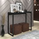 Ver imagem 5 de Aparador Preto Aço Estilo Industrial com Tampo Retangular para Sala e Hall de Entrada e Decoração