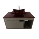 Ver imagem 4 de Gabinete Armário Banheiro 60cm Cuba Quadrada Vermelha