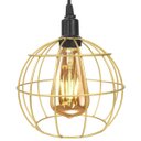 Ver imagem 3 de 3 Pendentes Aramado Teto Globo Luminária Lustre Retrô Balcão + Lâmpada Led ST64 Vintage Dourado