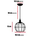 Ver imagem 2 de 3 Pendentes Aramado Teto Globo Luminária Lustre Retrô Balcão + Lâmpada Led ST64 Vintage Dourado