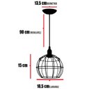 Ver imagem 2 de 3 Pendentes Aramado Teto Globo Luminária Lustre Retrô Balcão + Lâmpada Led ST64 Vintage Dourado