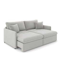 Sofá Retrátil Reclinável 4 Lugares 254cm Maili Veludo Cinza K01 - D'rossi - 5