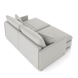 Sofá Retrátil Reclinável 4 Lugares 254cm Maili Veludo Cinza K01 - D'rossi - 8