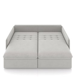 Sofá Retrátil Reclinável 4 Lugares 254cm Maili Veludo Cinza K01 - D'rossi - 6