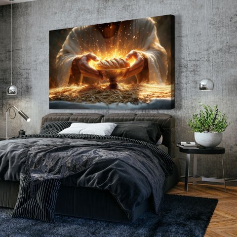 Quadro Decorativo Jesus Pão Ceia Sala Quarto Casa Escritório