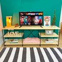 Ver imagem 1 de Rack de TV Industrial de Ferro e Madeira Duo 1,50m Natural e Preto