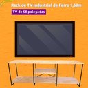 Ver imagem 3 de Rack de TV Industrial de Ferro e Madeira Duo 1,50m Natural e Preto