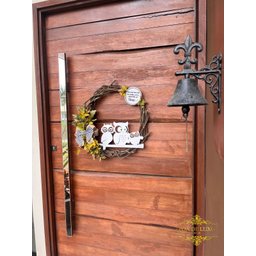 Enfeite de Porta Guirlanda Família Coruja 60cm - Grande - 3