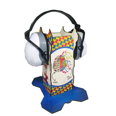 Abafador Branco 26 Db para Autistas com Suporte de Abafador de Barulhos Coleção Tea e Amor Nsupbranc
