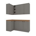 Ver imagem 3 de Lavanderia Modulada 05 Peças 100% MDF com Balcão e Aéreo Canto Reto Cinza/Nature Americana